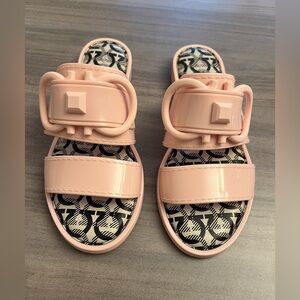 Salvatore Ferragamo Light Pink Taryn Slide Sandals